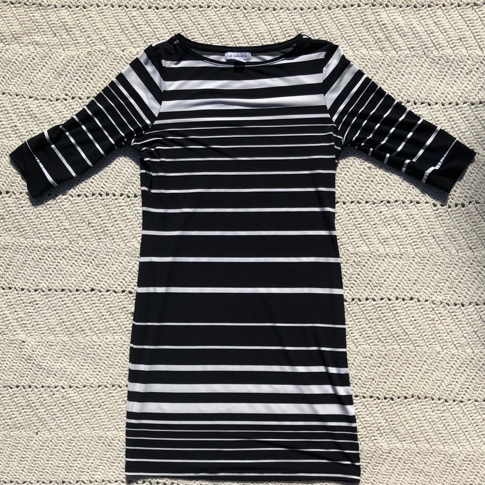 Black and white midi dress